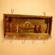 Handmade Wood Village Key Holder with Hooks